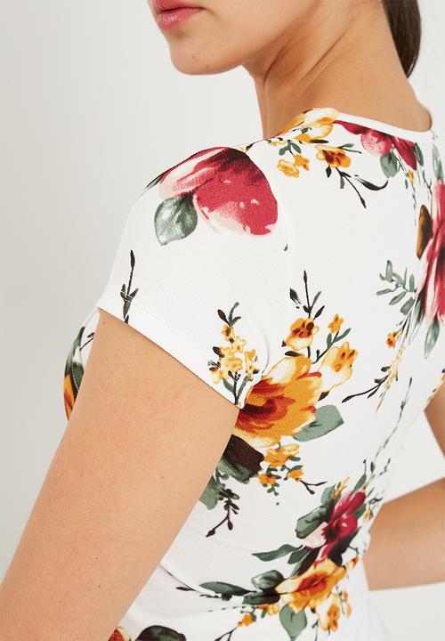 Superbalist - Fitted mock wrap front tee - multi