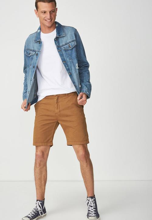 Cotton On - Washed chino short - brown