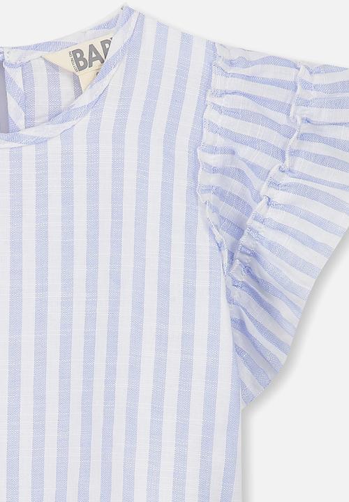 Cotton On - Blair flutter top - blue & white