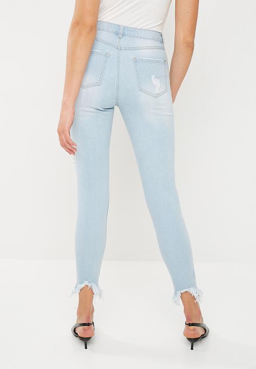 Superbalist - Rip skinny with embellishment detail - blue