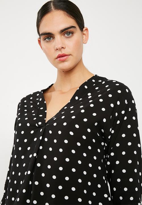 Superbalist - V-neck shirt - black & white 