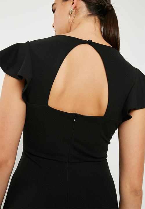 Superbalist - Flutter sleeve formal playsuit - black