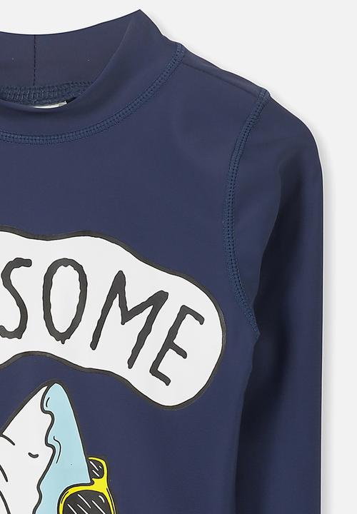 Cotton On - Fraser long sleeve rash vest - navy