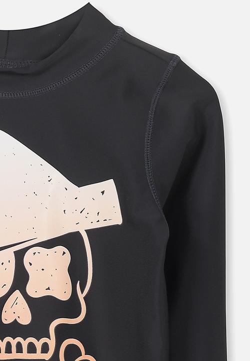 Cotton On - Fraser long sleeve rash vest - black