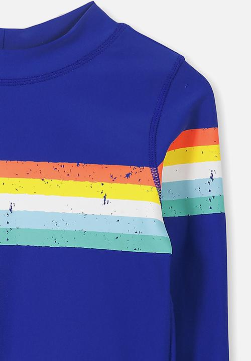 Cotton On - Fraser long sleeve rash vest - blue