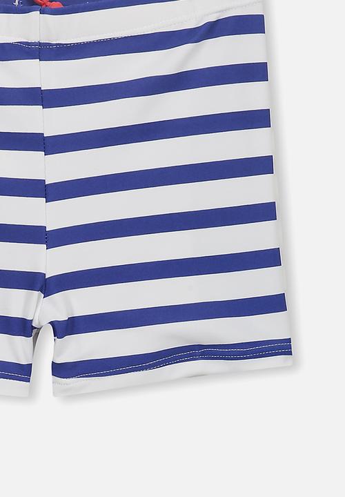 Cotton On - Billy boyleg swim trunk - blue & white 