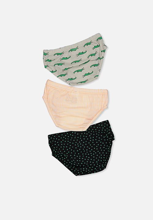 Cotton On - Boys 3 pack briefs - snap snap mix