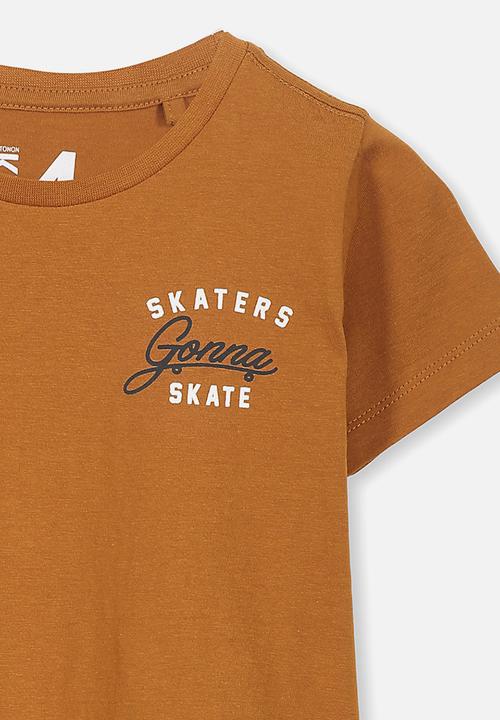 Cotton On - Max short sleeve tee skaters gonna skate - tan