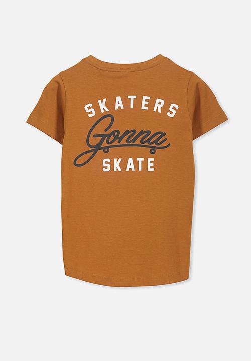Cotton On - Max short sleeve tee skaters gonna skate - tan