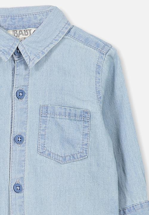 Cotton On - Zac long sleeve shirt - blue