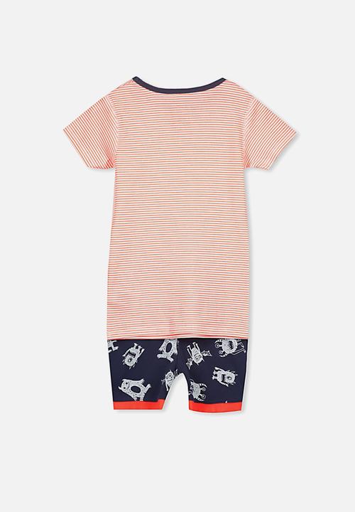 Cotton On - Joshua short sleeve pyjama set - red