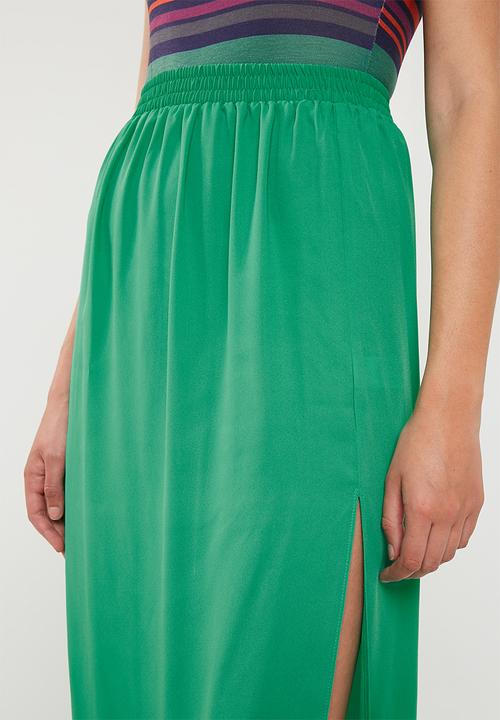 Missguided - Split maxi skirt - green