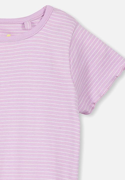 Cotton On - Short sleeve billie tee - purple & white 
