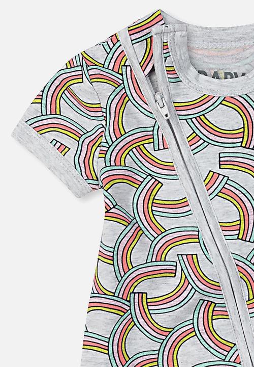 Cotton On - Mini short sleeve zip through - grey 