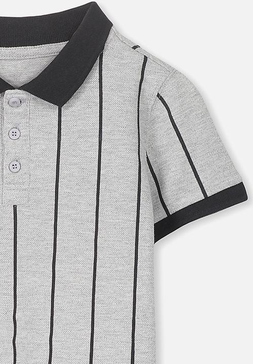 Cotton On - Kenny  polo - grey & black 