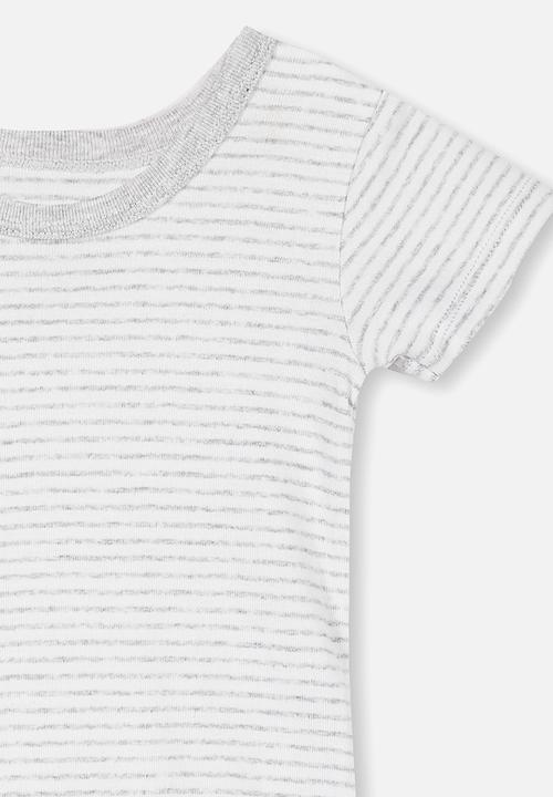 Cotton On - New born short sleeve bubbysuit - grey