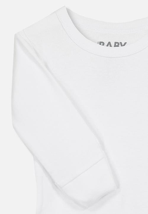 Cotton On - New born long sleeve bubbysuit - white