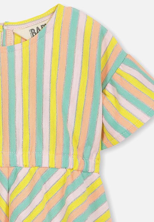 Cotton On - Molly ruffle dress - blue & pink 