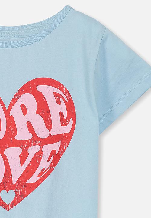 Cotton On - Penelope more love short sleeve  - blue