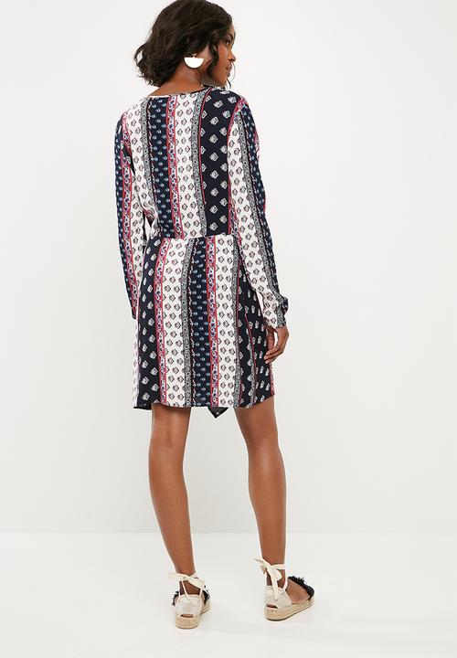 Missguided - Knot front dress unlined ethnic - multi