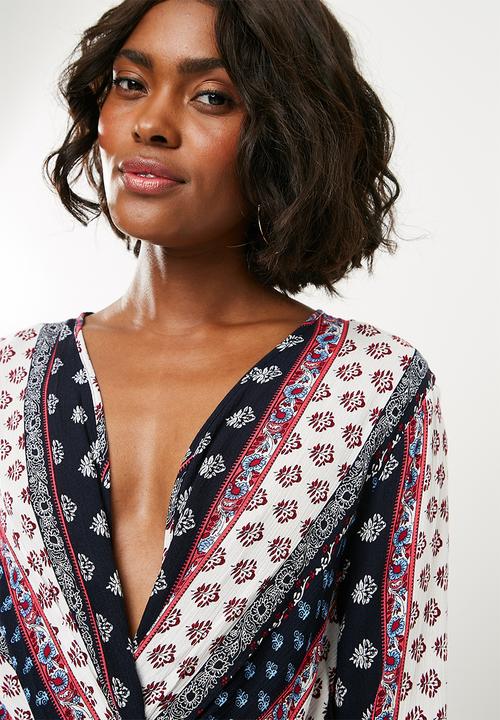 Missguided - Knot front dress unlined ethnic - multi