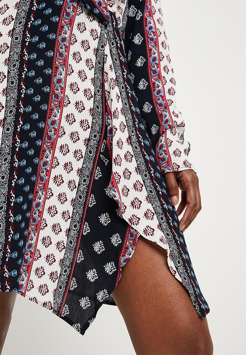 Missguided - Knot front dress unlined ethnic - multi