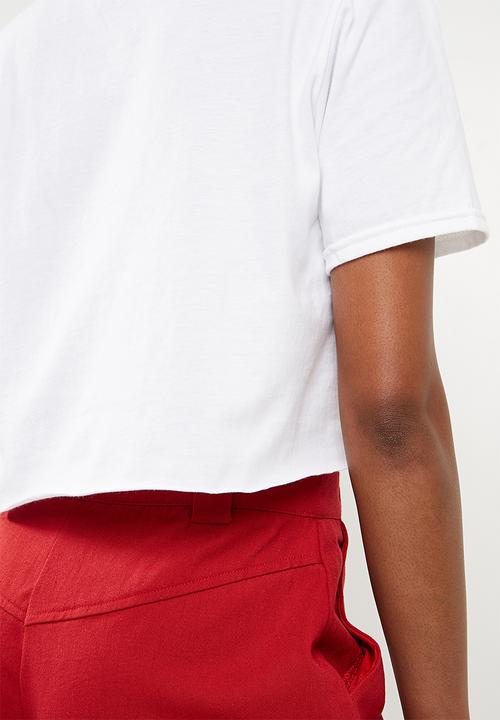 Missguided - Whitney graphic crop T-shirt - white
