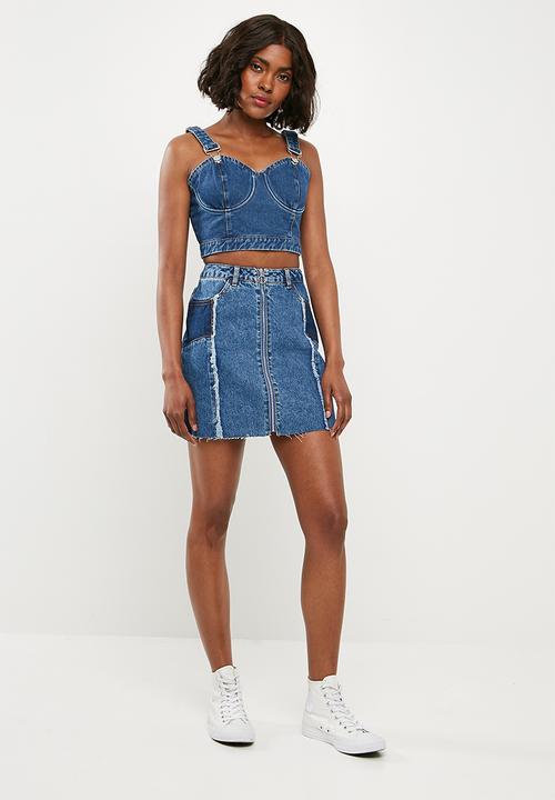 Missguided - Dungaree bralette  - blue