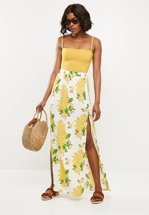 Missguided - Split maxi skirt floral - multi