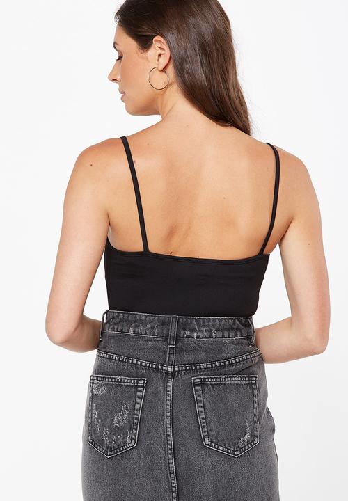 Cotton On - Carissa summer straight back bodysuit - black