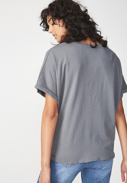 Cotton On - Knot front graphic tee - grey