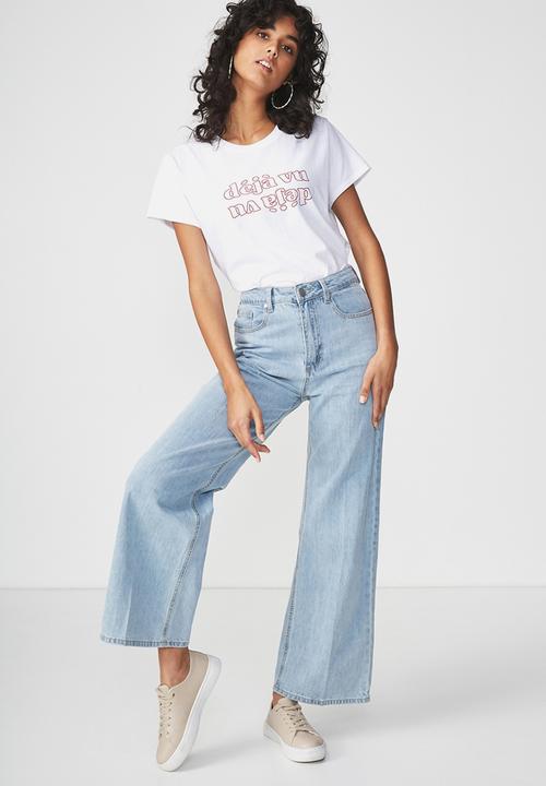 Cotton On - Tbar fox graphic T-shirt - white