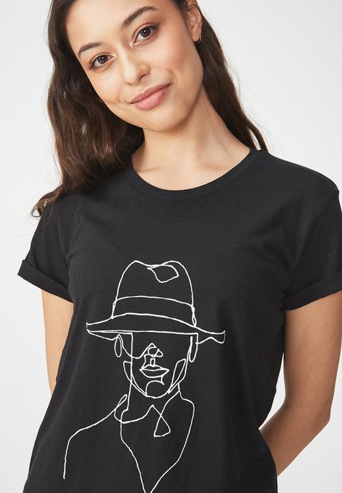 Cotton On - Tbar fox graphic T-shirt - black 