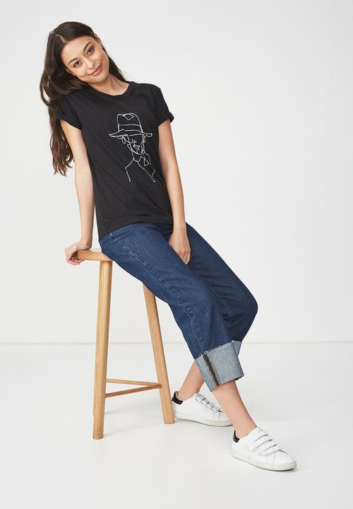 Cotton On - Tbar fox graphic T-shirt - black 