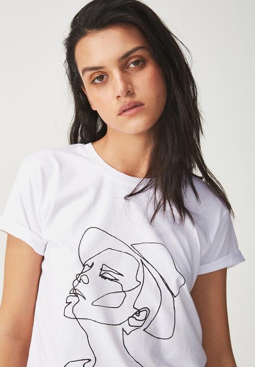 Cotton On - Tbar fox graphic T-shirt - white 