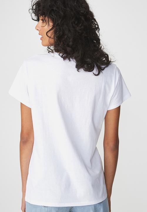 Cotton On - Tbar fox graphic T-shirt - white