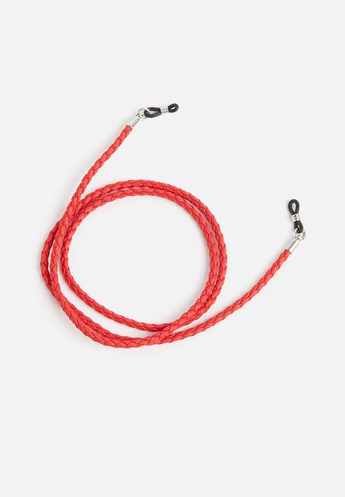 Unknown Eyewear - PU leather woven cord- red