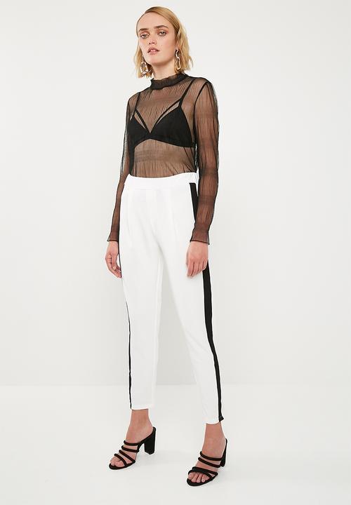 New Look - Mesh high neck blouse - black 