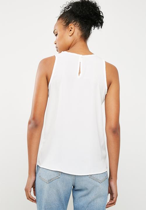 Superbalist - Woven scoop neck vest - white 