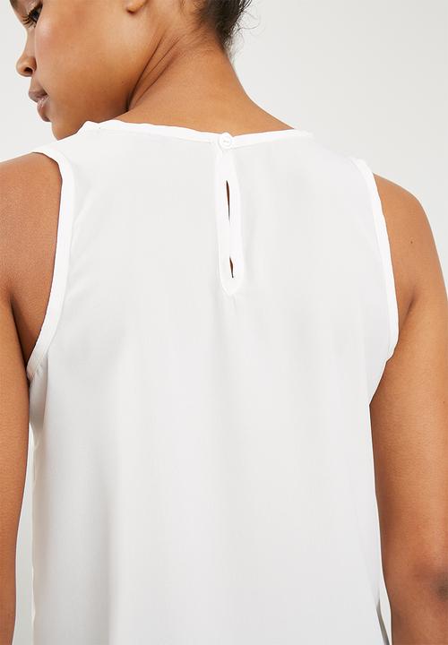 Superbalist - Woven scoop neck vest - white 