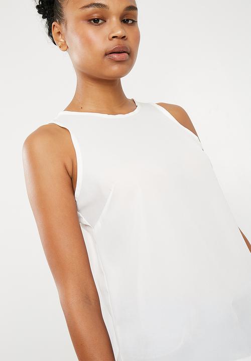 Superbalist - Woven scoop neck vest - white 