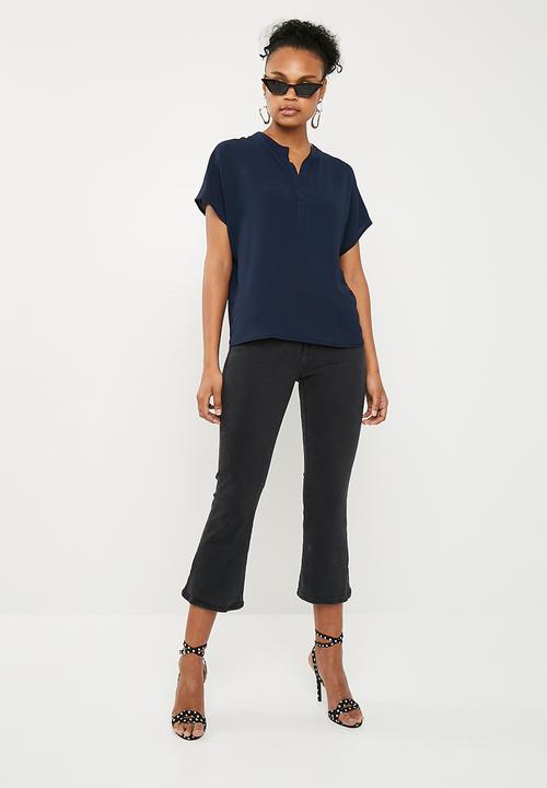 Superbalist - Mandarin collar shell top - navy 