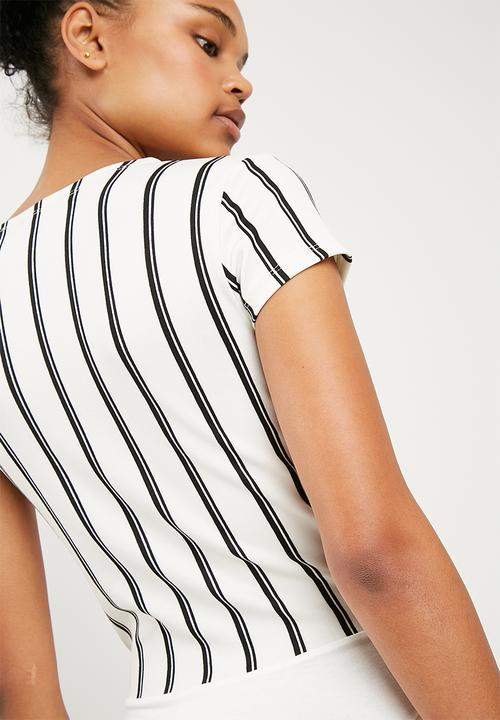 Superbalist - Knit combo bodysuit - black & white 