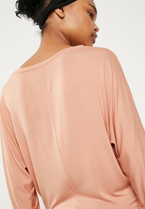 Superbalist - Long sleeve 2 pack tee - black & peach 