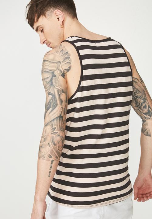 Cotton On - Tbar tank - pink & black 