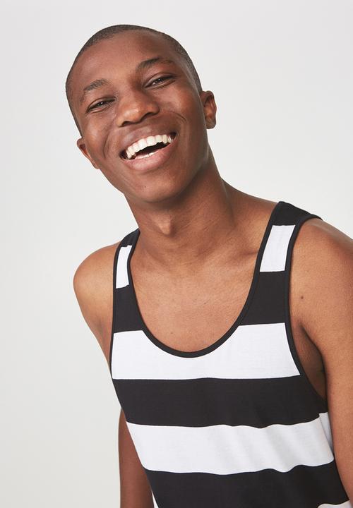 Cotton On - Tbar tank - white & black 