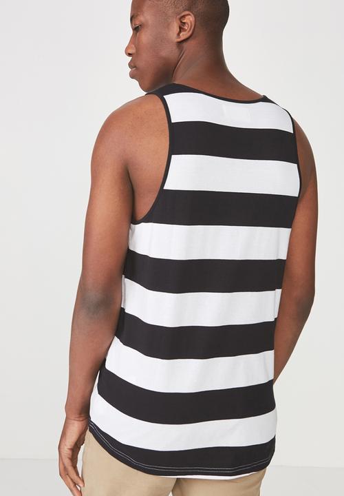 Cotton On - Tbar tank - white & black 