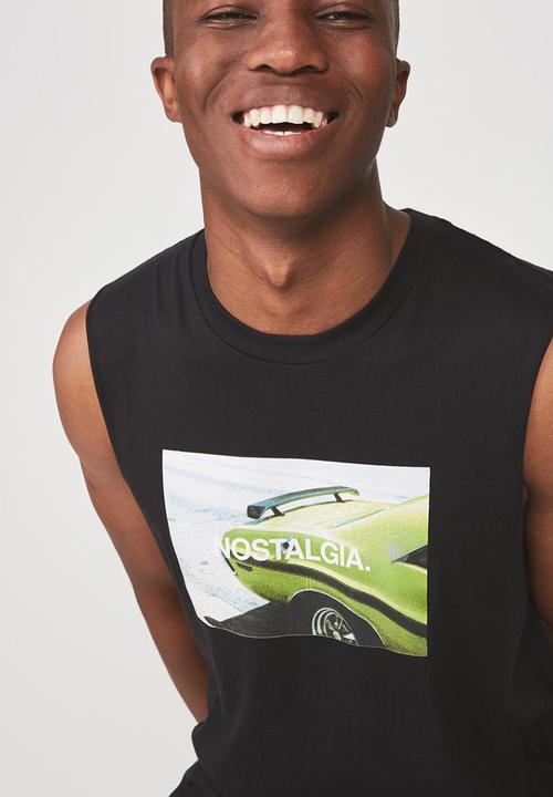 Cotton On - Tbar muscle tee - black 