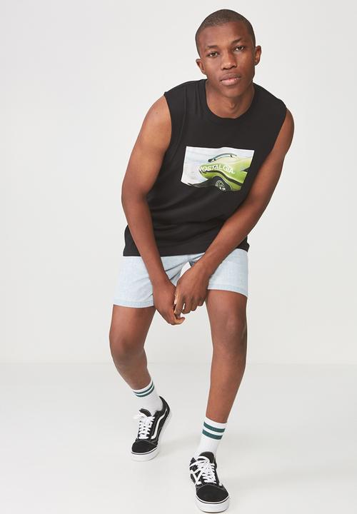 Cotton On - Tbar muscle tee - black 