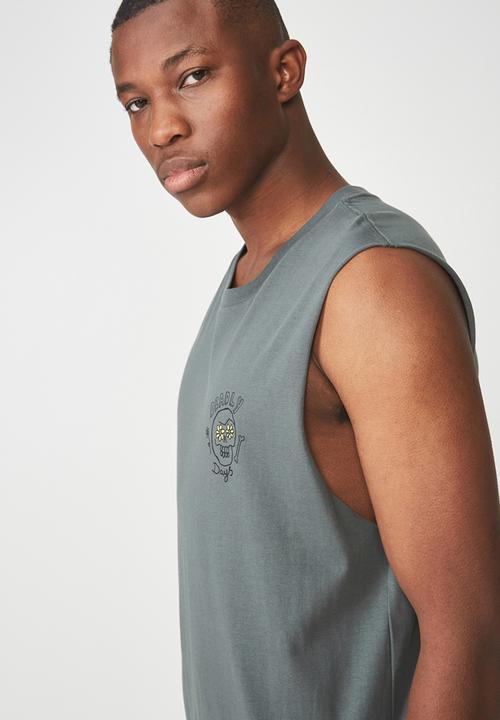 Cotton On - Tbar muscle tee - khaki